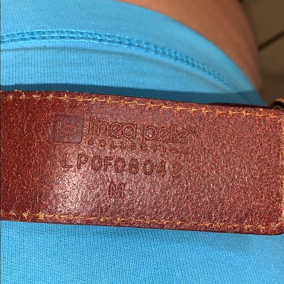 Linea Pelle double buckle belt brown leather MED - Picture 5 of 5